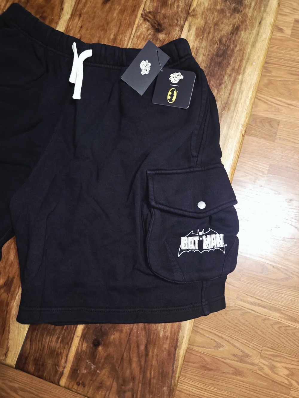 Darc Sport/Batman Cornell Black Cargo Sweat Shorts. Size Medium OS.